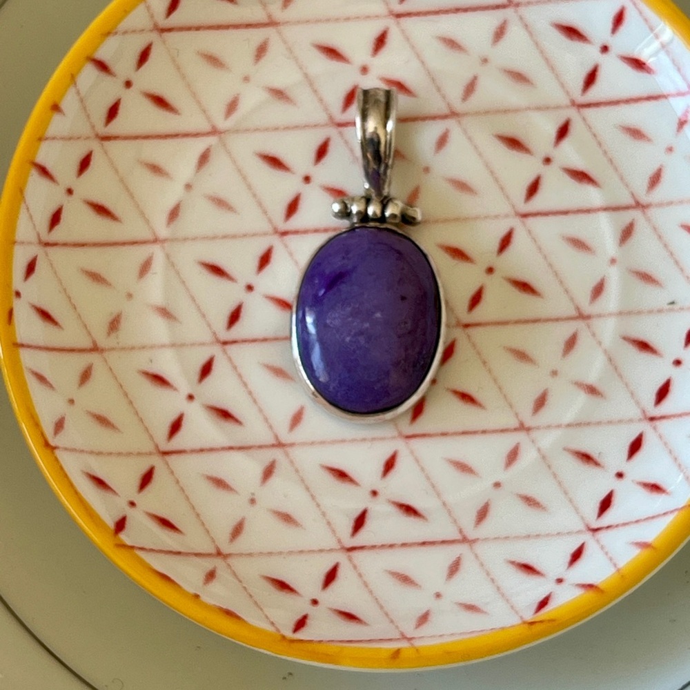 Sterling Silver & Purple Sugilite Pendant